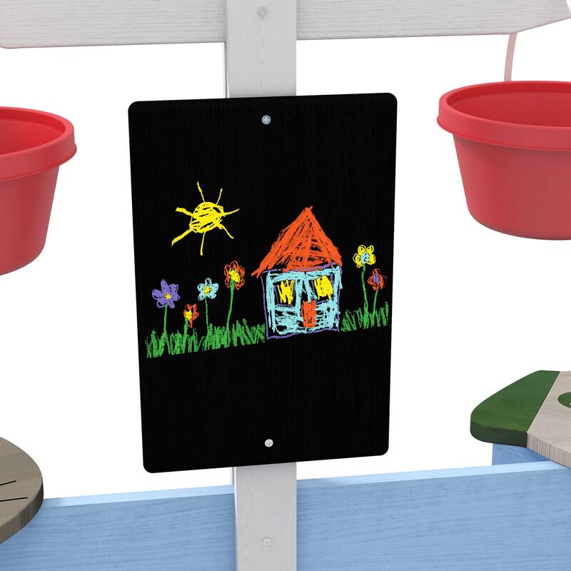 Wooden Sandbox with Liner, Kitchen Design, Sink for 3-7 Years Old