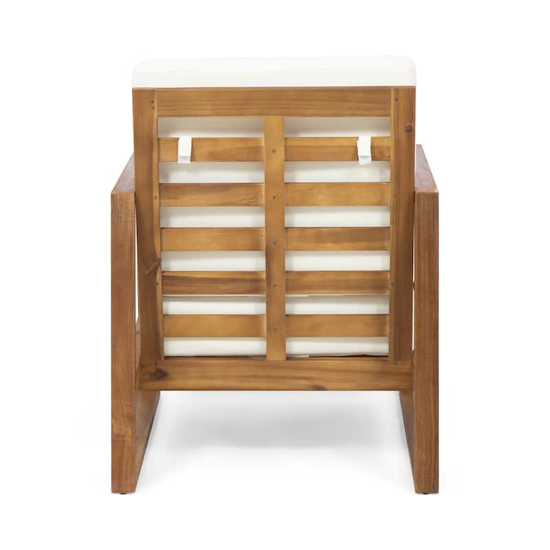Norton Acacia Wood Outdoor Club Chair with Cushion by Christopher Knight Home