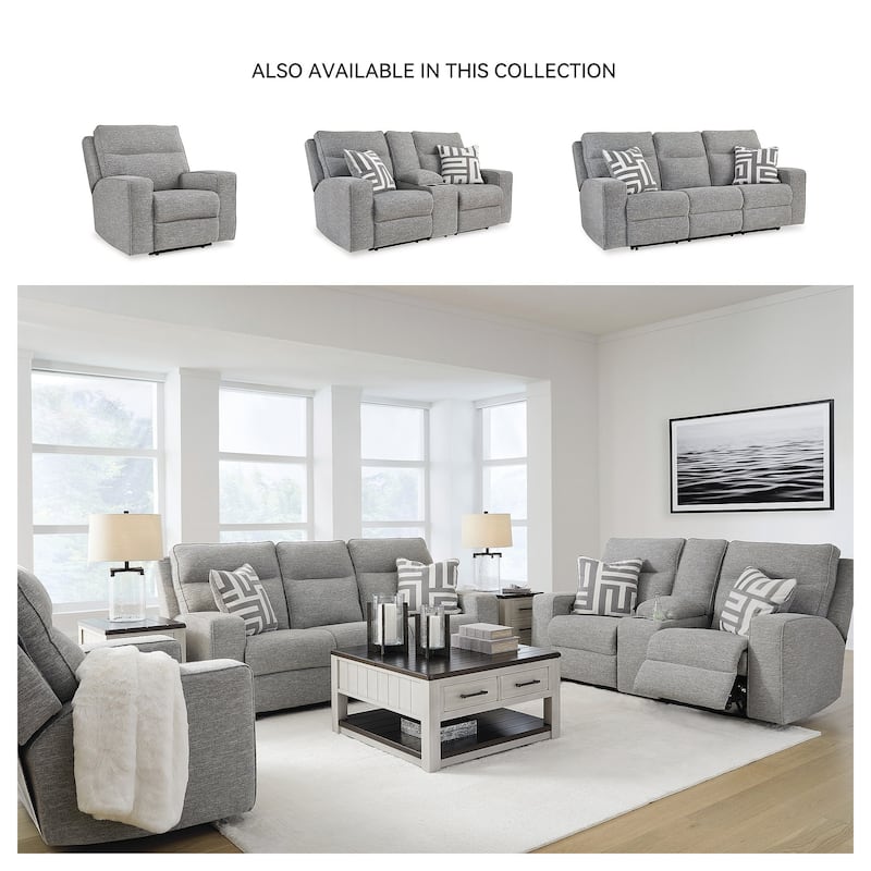 Signature Design by Ashley Biscoe Pewter Power Reclining Sofa - 88" W x 43" D x 42" H