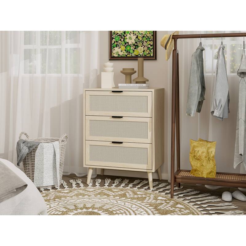 3 Drawers Wood Pantry Organizer, Drawer Storage Cabinet Suitable for Bedroom, Living Room, Kitchen