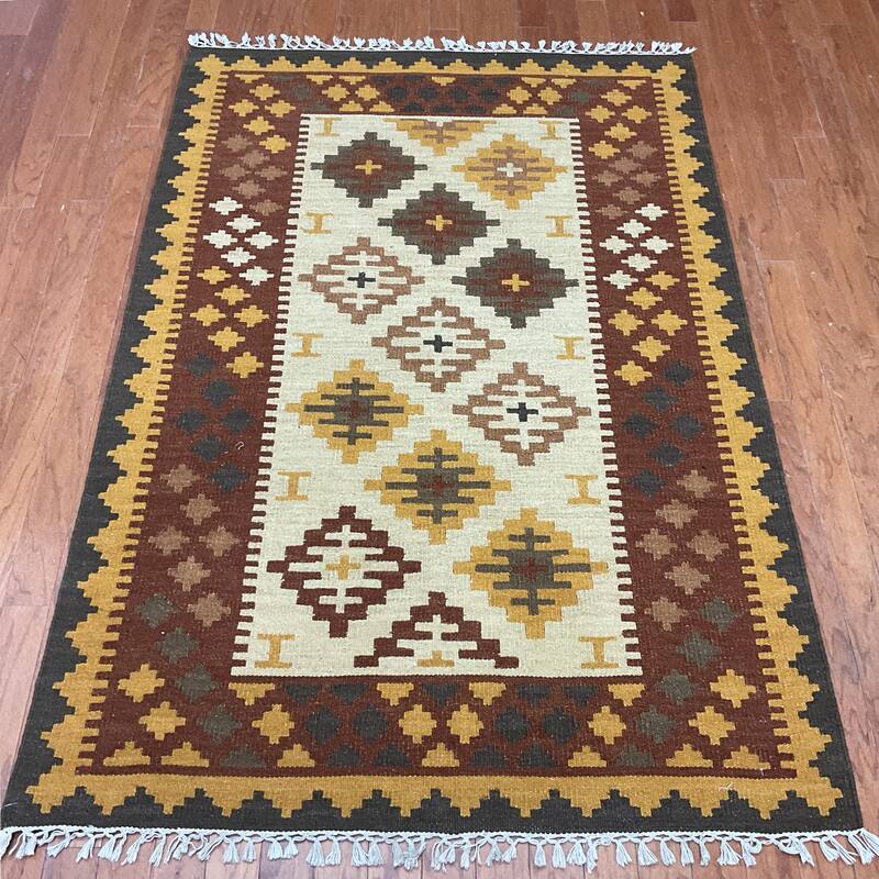 HERAT ORIENTAL Handmade Wool Kilim - 4'2" x 6'