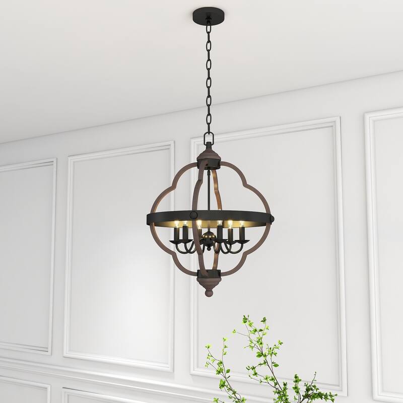 6 Light Unique/Statement Globe Accent Chandelier - 25.04"*19.85"*19.85"