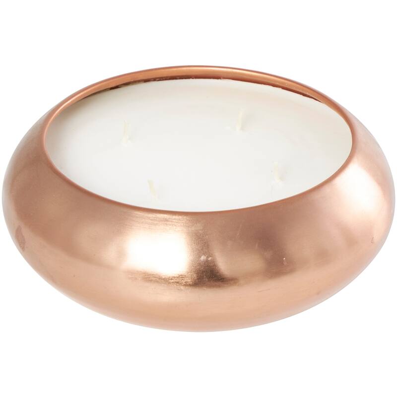 Copper Metal Tropical Breeze Scented Wide Wick Candle with White Wax