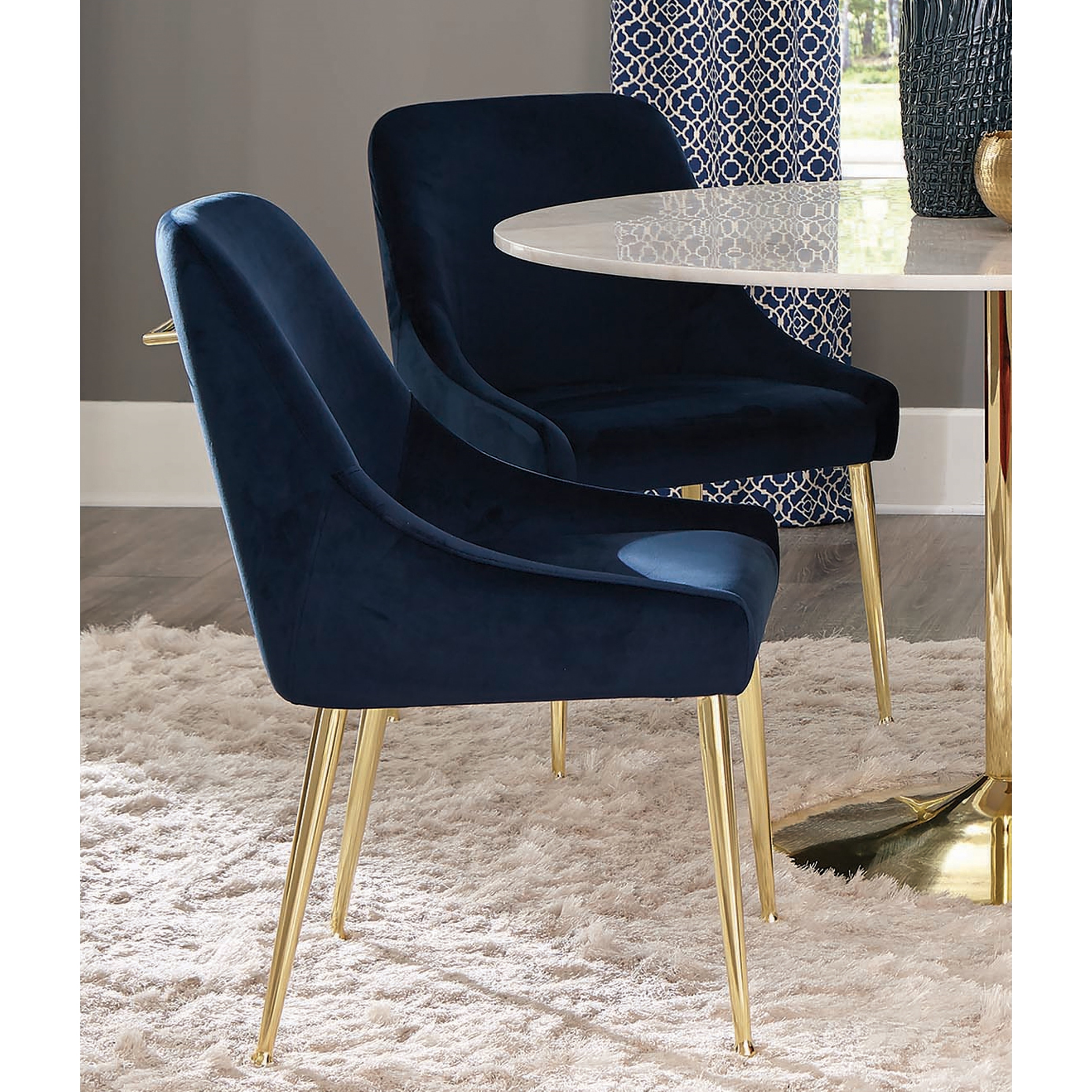 Brass leg shop dining chair