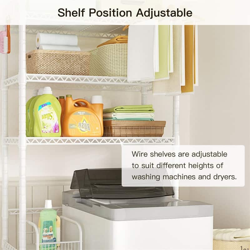 Over Washer and Dryer Shelves - 19.7"D x 33.9"W x 77.6"H