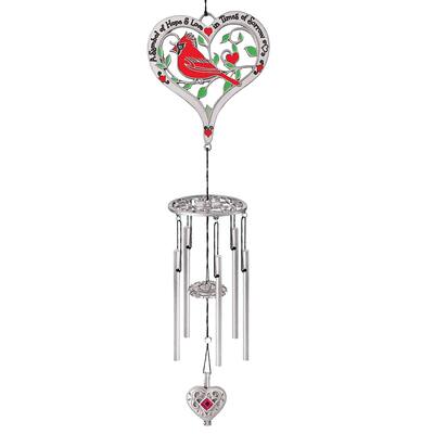 Cardinal Urn Silver Memorial Wind Chime - 11.130 x 6.000 x 6.000