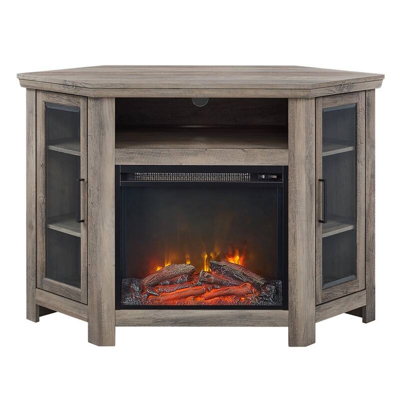 58-60" Fireplace TV Stand for 55-65" TVs w/ 18-23" Insert Farmhouse/Modern/Rustic Barn/Glass Doors Espresso/Grey/Brown/White Oak