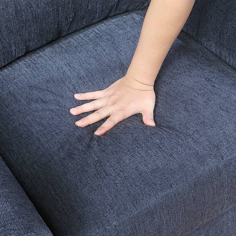 Diboll 58" Chenille Living Room Loveseat - Wood Finish Exposed Feet