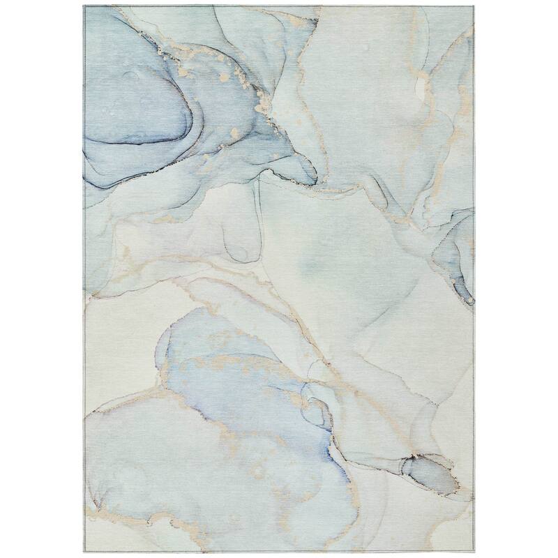 Machine Washable Indoor/ Outdoor Abstract Chantille Rug