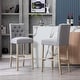 preview thumbnail 14 of 29, Carter 29" Button Tufted Bar Stool (Set of 2) Antique Gray Finish Grey