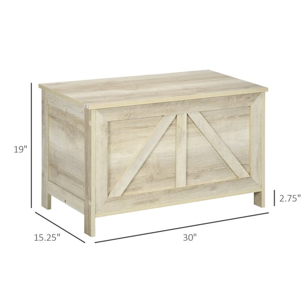 30" Farmhouse Lift Top Box Organizer with Safety Hinge