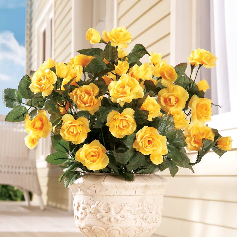 Floral Rose Bushes - Set of 3