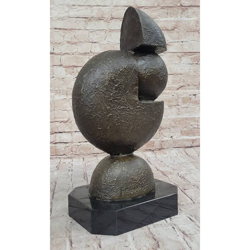 Geometric Bronze Metal Pac Man Inspired Original Art Sculpture By Fransisci