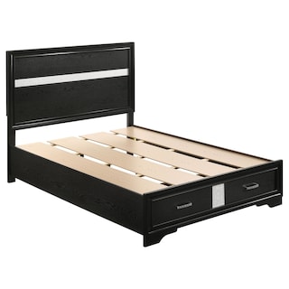 Miranda Contemporary Wood Storage Panel Bed