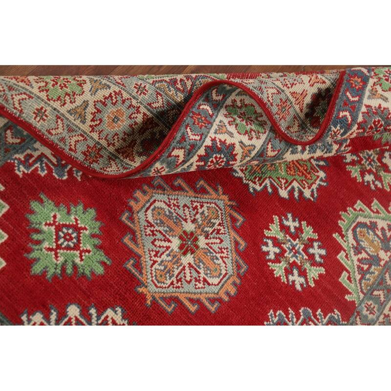 Red Kazak Foyer Rug Handmade Oriental Wool Carpet - 3'4" x 4'11"