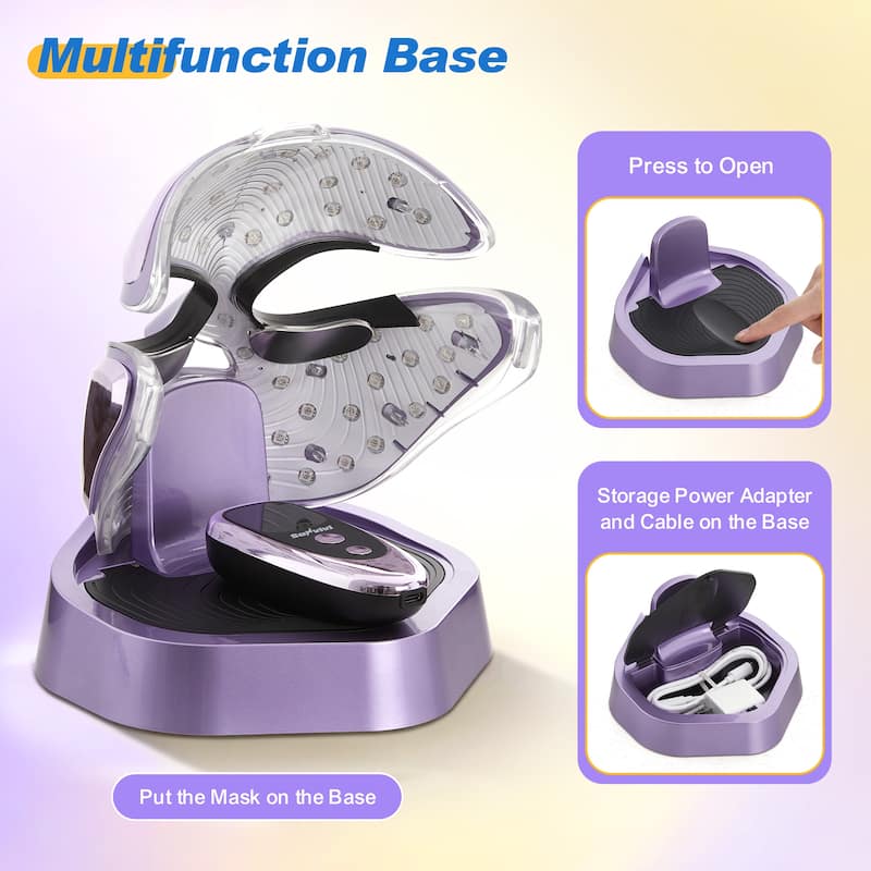 LED Face Mask Light Therapy, Electric Face Mask for Wrinkles & Acne Care