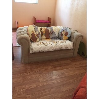 Shop Abbyson Kids Beige Linen Chesterfield Rj Mini Sofa Overstock 10562564