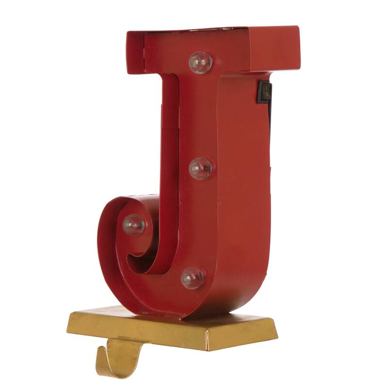 Glitzhome 6-7" H Heavy Duty Christmas NOEL Stocking Holders Mantel Ornament