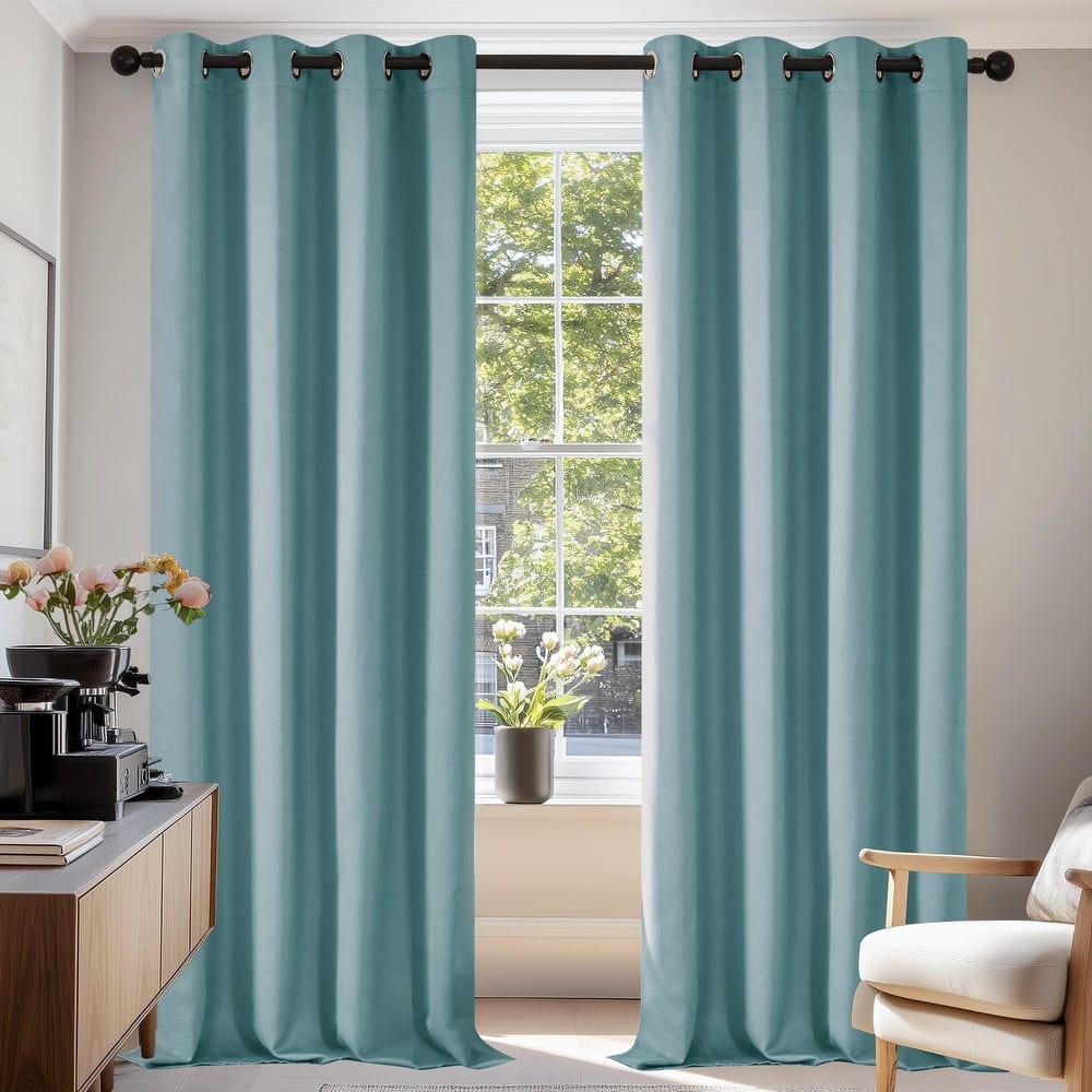 Deconovo Grommet Living Room Room Darkening Curtains (2 Panel)