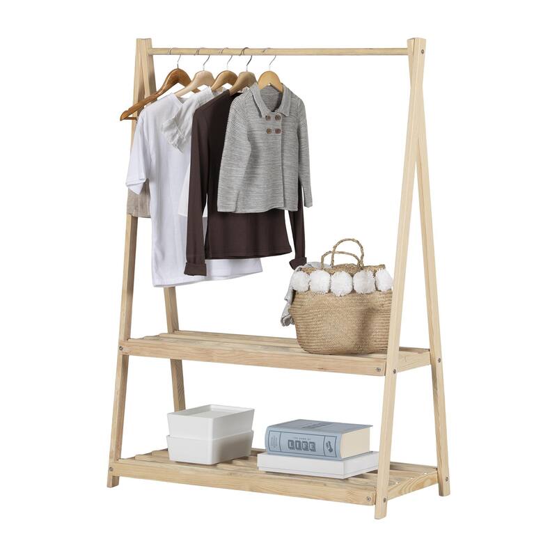 South Shore Sweedi Clothes Rack with Storage Shelves