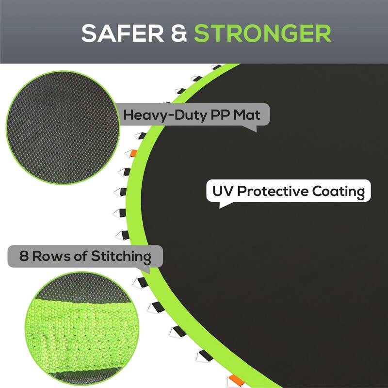 Soozier Trampoline Replacement Mat, Fits 14' Trampoline with 80 V-Hooks & 5.5" Springs
