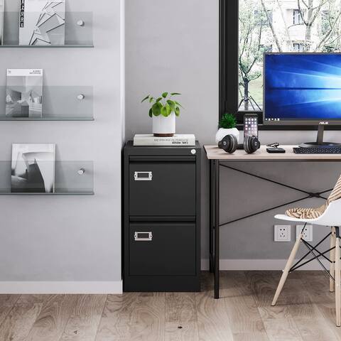Metal Vertical File Storage Cabinet with Lock for A4 Legal/Letter Size
