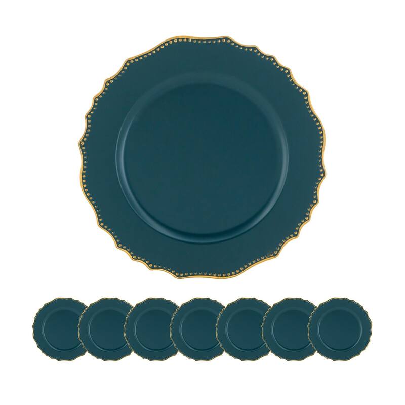 8 Pack Plastic Charger Plate, D13"