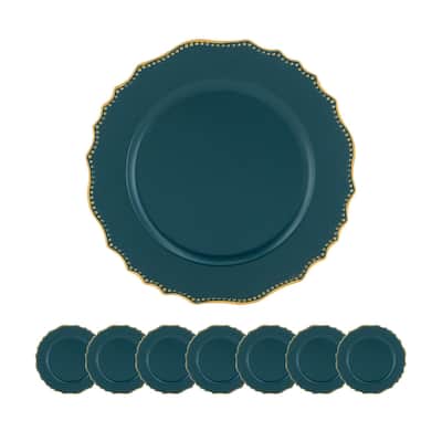 8 Pack Plastic Charger Plate, D13"