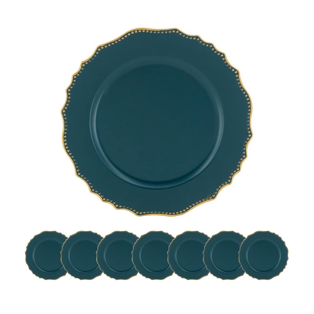 8 Pack Plastic Charger Plate, D13"