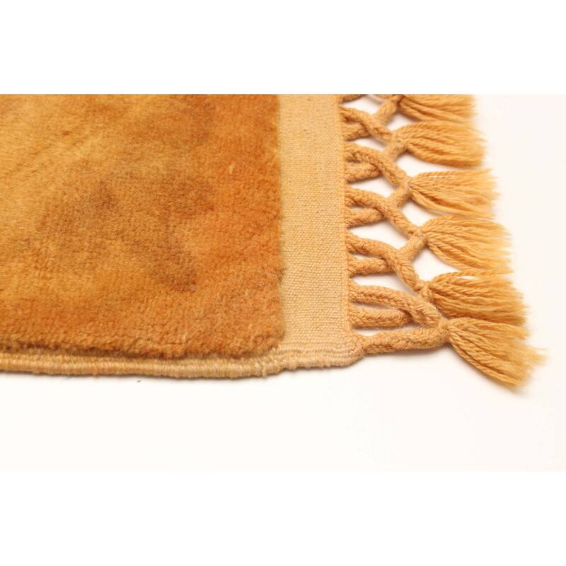 ECARPETGALLERY Hand-knotted Color Transition Light Orange Wool Rug - 2'8 x 6'9