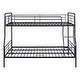 preview thumbnail 4 of 20, Contemporary & Simple Full XL over Queen Metal Bunk Bed with Full-length Guardrails, Save Space or Split Into 2 Beds, Black