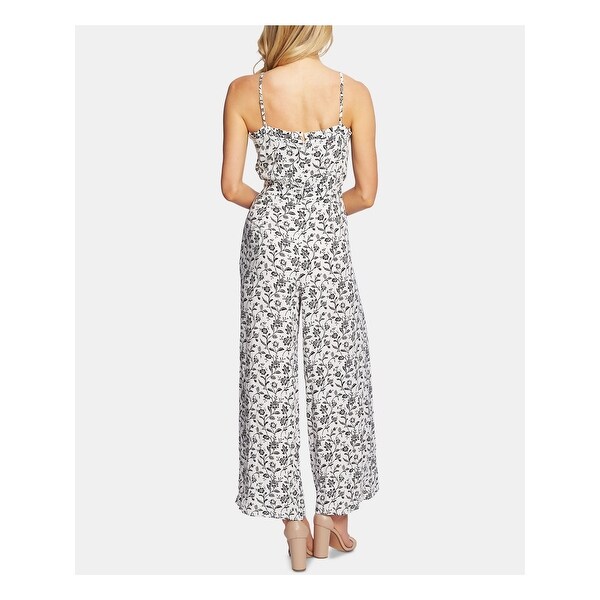 floral spaghetti strap wide leg jumpsuit