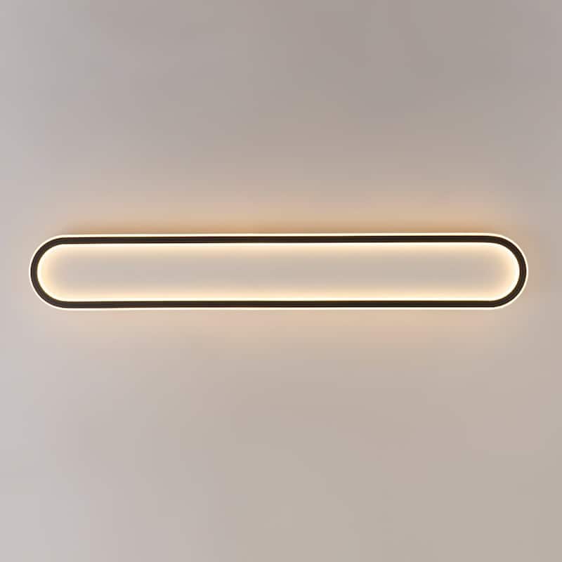 Contemporary Linear Oval LED Semi Flush Mount - 39in 3000K
