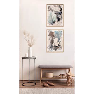 Kate and Laurel Sylvie Flow Framed Canvas Art Set by Amy Lighthall