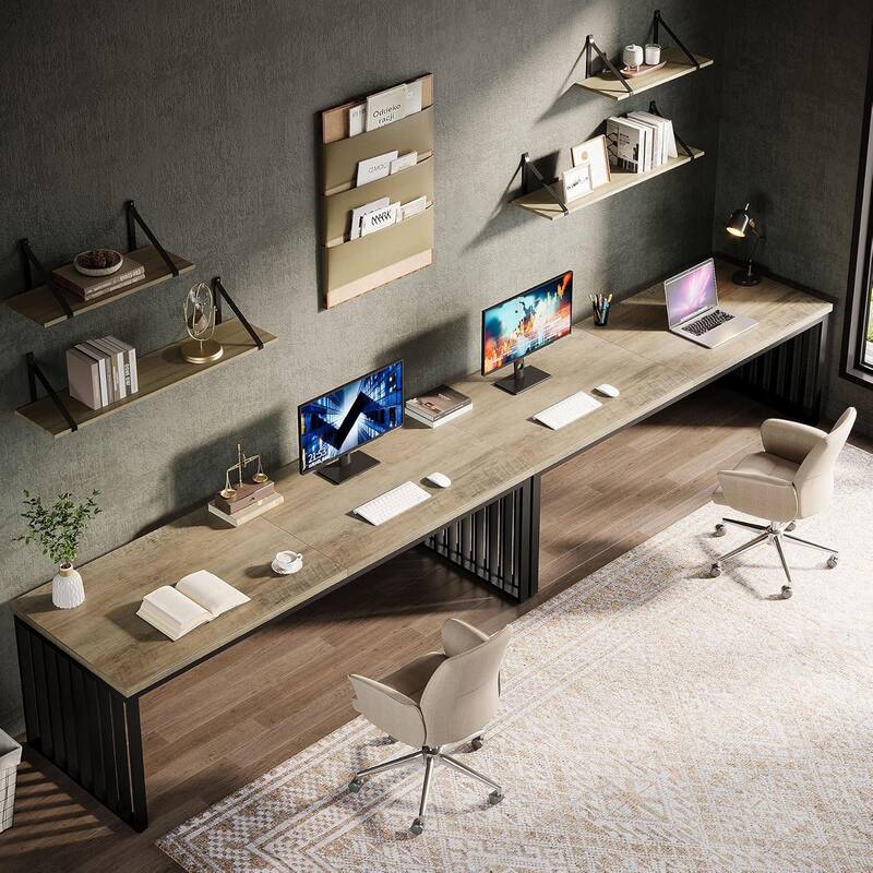 78.74" Extra Long Computer Desk, Double 2-Person Desk, Workstation Writing Study Table for Home Office