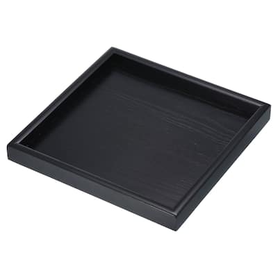 Wood Serving Tray Square Decorative Platter Home Kitchen Table, Black