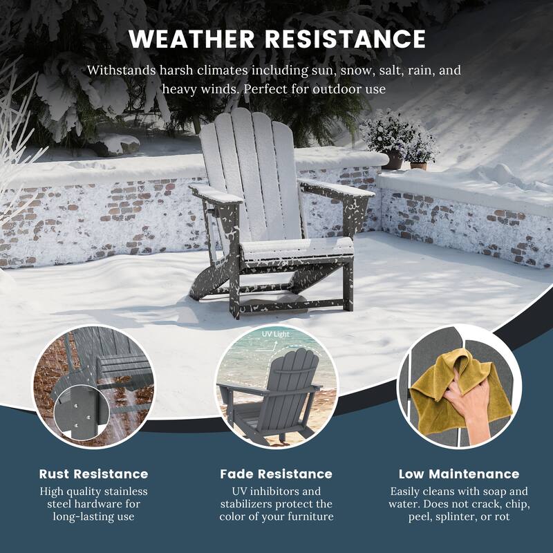 Aderson Outdoor Poly Adirondack Conversation Lounge 7-Piece Set