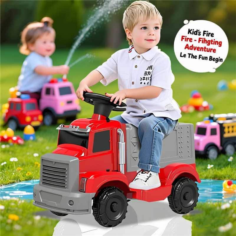 EROMMY Kids Ride-On Cars – 24V 2-Seater Dump Truck / 12V Fire Truck / 1:16 High-Speed RC Car – Multiple Colors & Styles - 12V Fire Truck - Red
