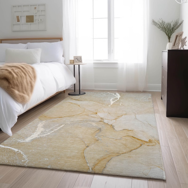 Premium Washable Super Soft Abstract Contemporary Mayfield Rug - Beige - 8' x 10' - Rectangle