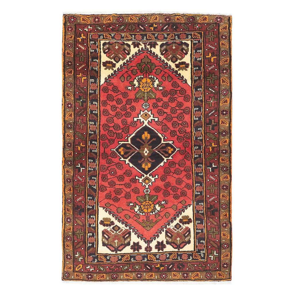 ECARPETGALLERY Hand-knotted Andelz Red Wool Rug - 3'2 x 5'0