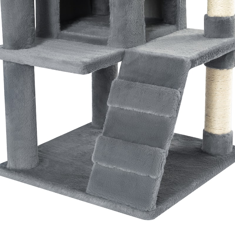 Adeco Cat Tree for Large Cats with Plush Hammock