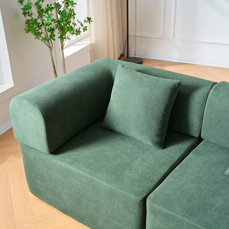 GDFStudio - 4-Seat Modular L-Shaped 106" Sectional Sofa with Movable Chaise & 5 Pillows