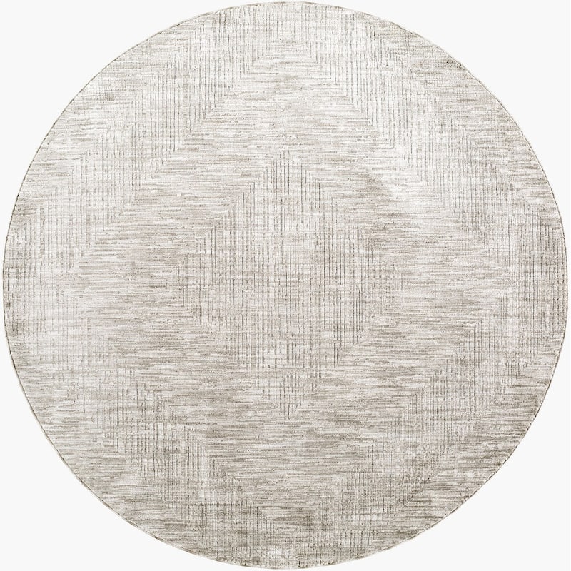 Livabliss Masterpiece Rustic Area Rug - 7'10" x 7'10" Round - Grey