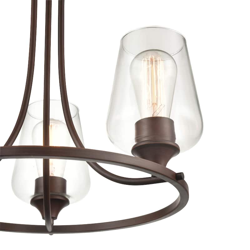 Millennium Lighting Ashford 3 Light Chandelier in Multiple Finishes with Clear Glass Shades