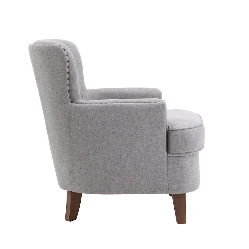 Porthos Home Idir Accent Chair, Fabric Upholstery, Rubber Wood Legs