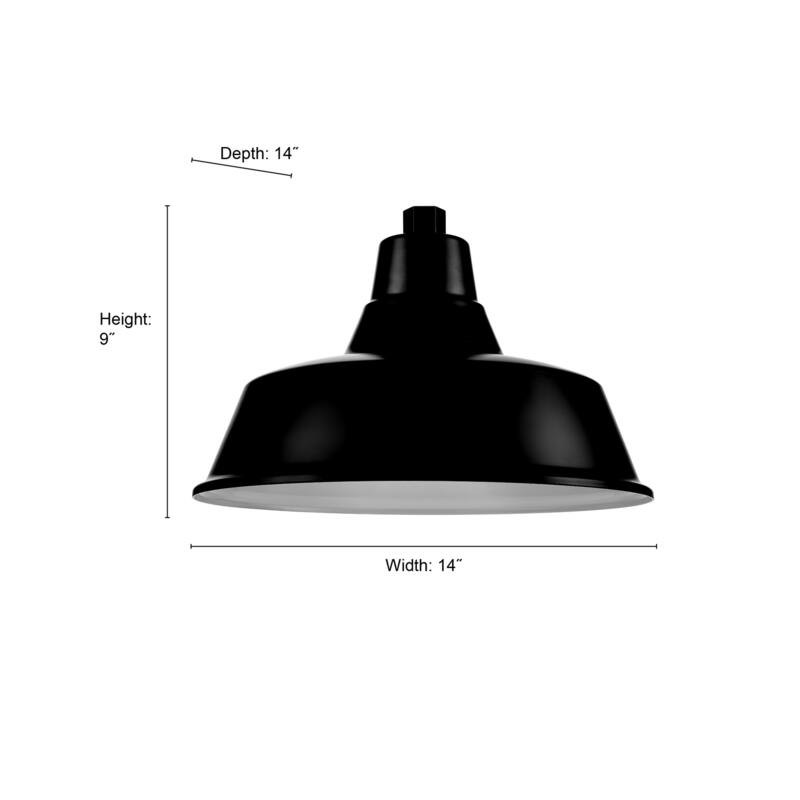 R Series 1-Light Classic Warehouse Shade Satin Black - Satin Black