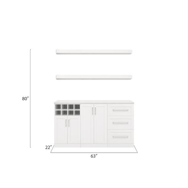 NewAge Products Home Bar 63-in x 80-in Brown Rectangle Bar Cabinet