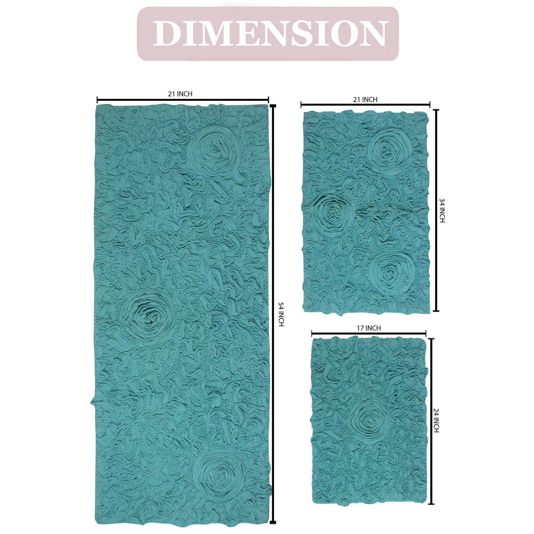 Bell Flower Collection 100% Cotton Non-Slip Bathroom Rug-image