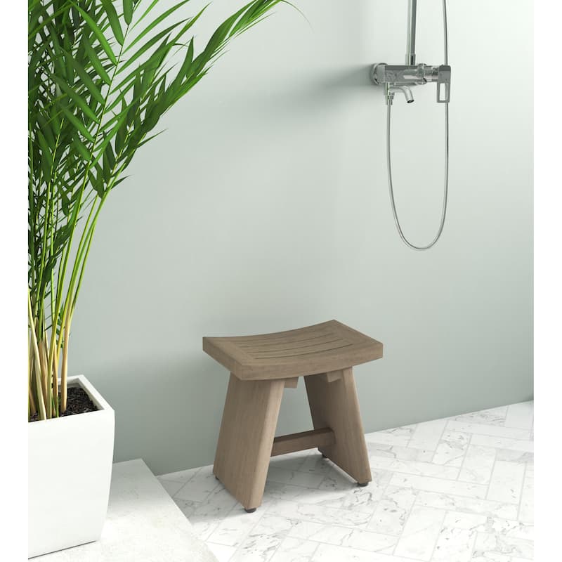 13" Asia Teak Shaving & Washing Foot Rest