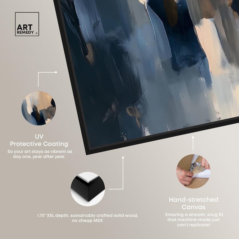 Navy Beige I Canvas by Art Remedy